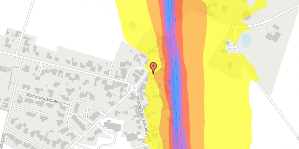 Trafikstøjkort på Simmelkær Hovedgade 44, 7451 Sunds