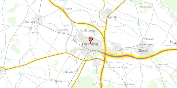 Trafikstøjkort på Verdisvej 4, 7400 Herning