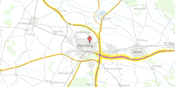 Trafikstøjkort på Weysesvej 2, 7400 Herning