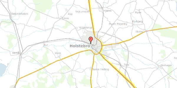 Trafikstøjkort på Hirsevænget 21, 7500 Holstebro