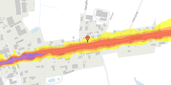 Trafikstøjkort på Viborgvej 251, kl. 2, 7500 Holstebro