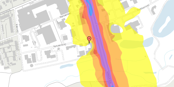 Trafikstøjkort på Nykærsvej 16, 6900 Skjern