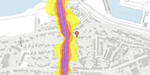 Trafikstøjkort på Bjerggade 53, 7600 Struer