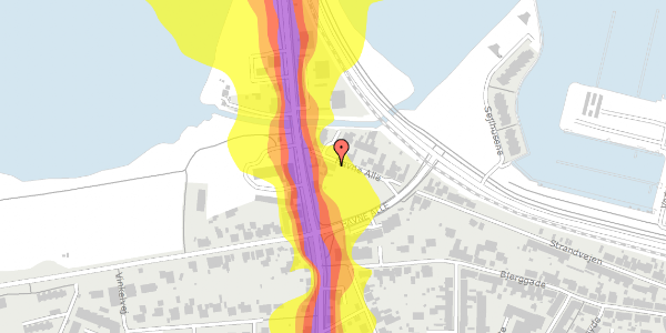 Trafikstøjkort på Havne Alle 7, 7600 Struer