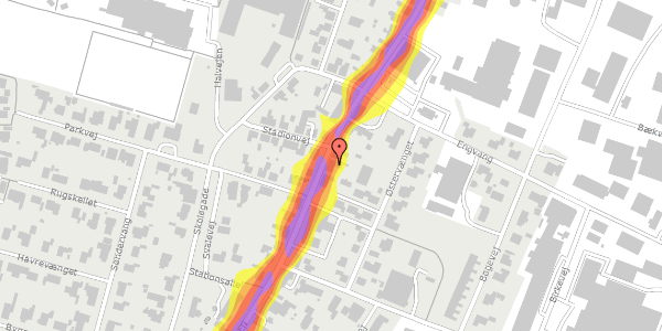 Trafikstøjkort på Hovedgaden 56, 6971 Spjald