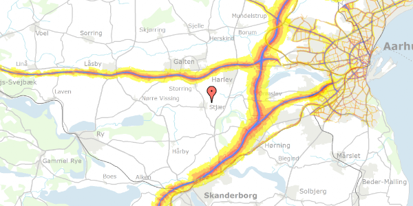 Trafikstøjkort på Flintevænget 10, 8464 Galten