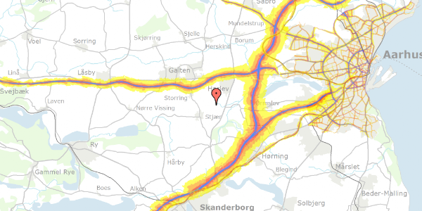 Trafikstøjkort på Stenskovvej 74, 8464 Galten