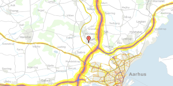 Trafikstøjkort på Søndermarken 91, 8382 Hinnerup