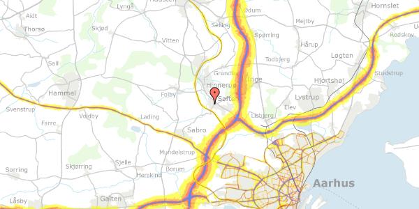 Trafikstøjkort på Søndermarken 98, 8382 Hinnerup