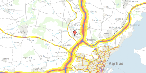 Trafikstøjkort på Søndermarken 109, 8382 Hinnerup