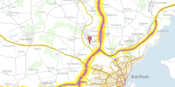 Trafikstøjkort på Søndermarken 114, 8382 Hinnerup