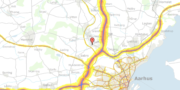 Trafikstøjkort på Søndermarken 143, 8382 Hinnerup