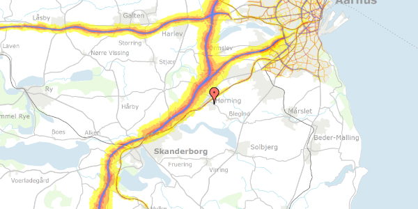 Trafikstøjkort på Åbakken 5, 8362 Hørning