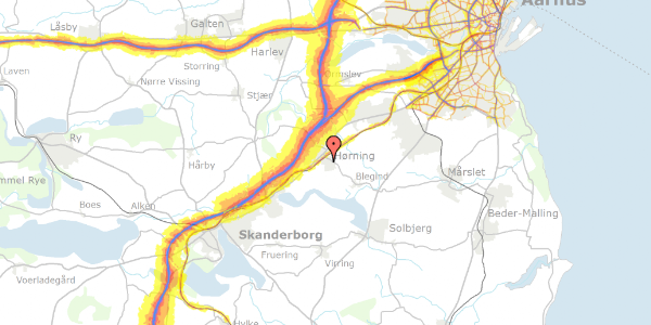 Trafikstøjkort på Åbakken 5A, 8362 Hørning