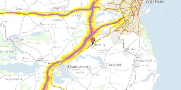 Trafikstøjkort på Alleen 2, 8362 Hørning