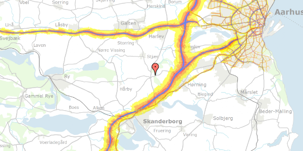 Trafikstøjkort på Allegade 19, 8362 Hørning