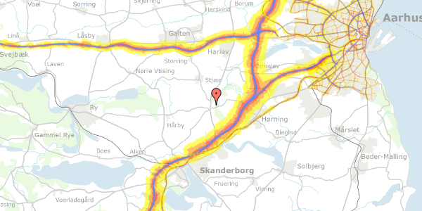 Trafikstøjkort på Allegade 41, 8362 Hørning