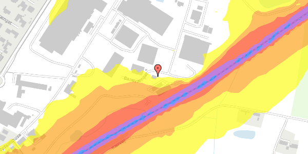 Trafikstøjkort på Banevænget 8, 8362 Hørning
