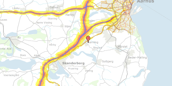 Trafikstøjkort på Blegindvej 21, 8362 Hørning