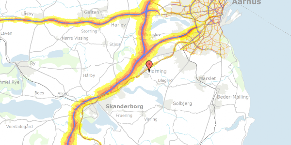 Trafikstøjkort på Blegindvej 24A, 8362 Hørning