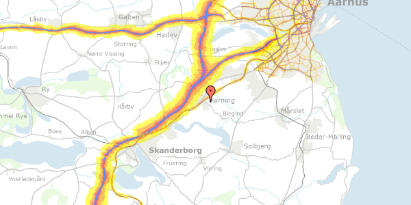 Trafikstøjkort på Blegindvej 26, 8362 Hørning