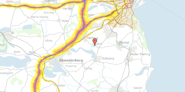 Trafikstøjkort på Blegindvej 44F, 8362 Hørning