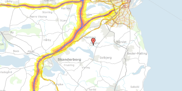 Trafikstøjkort på Blegindvej 46, 8362 Hørning