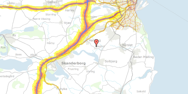 Trafikstøjkort på Blegindvej 51, 8362 Hørning