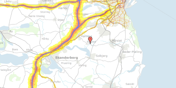 Trafikstøjkort på Blegindvej 52, 8362 Hørning