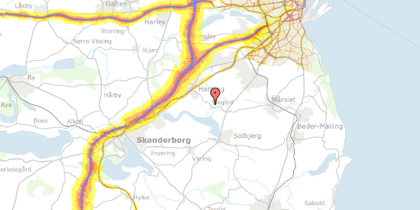 Trafikstøjkort på Blegindvej 53, 8362 Hørning