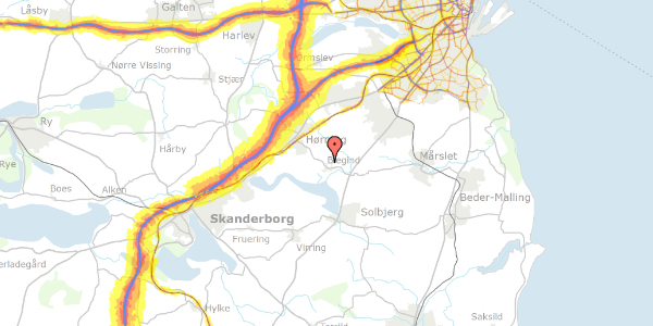 Trafikstøjkort på Blegindvej 59, 8362 Hørning