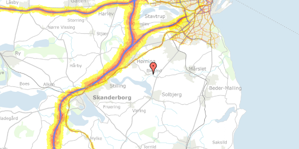 Trafikstøjkort på Blegindvej 62, 8362 Hørning