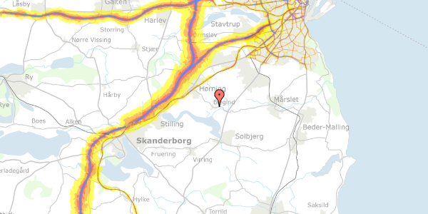 Trafikstøjkort på Blegindvej 65, 8362 Hørning