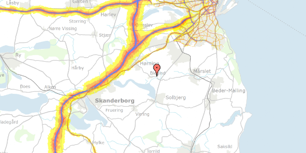 Trafikstøjkort på Blegindvej 83, 8362 Hørning