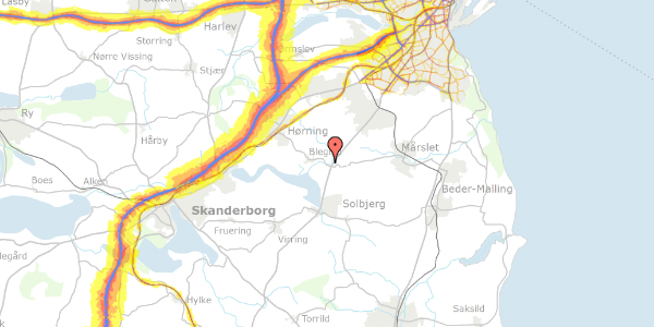 Trafikstøjkort på Blegindvej 85, 8362 Hørning