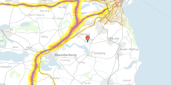 Trafikstøjkort på Damvej 13, 8362 Hørning