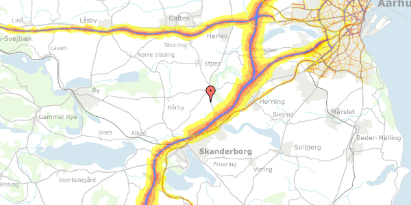 Trafikstøjkort på Gl Randersvej 41, 8362 Hørning