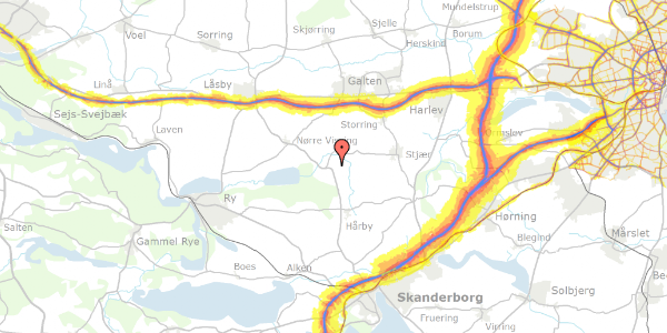 Trafikstøjkort på Vengelundvej 11, 8660 Skanderborg