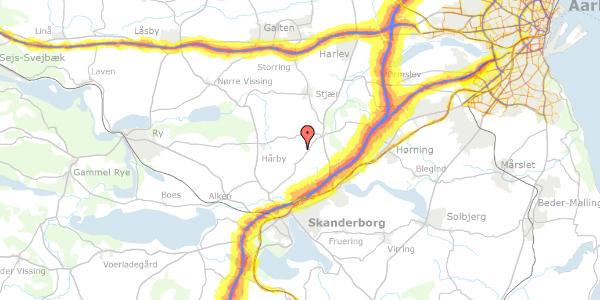 Trafikstøjkort på Mesing Hedevej 6, 8660 Skanderborg