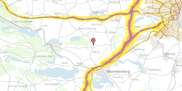 Trafikstøjkort på Låsbyvej 60C, st. , 8660 Skanderborg