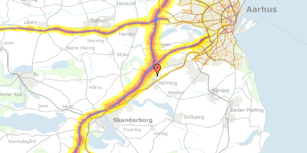 Trafikstøjkort på Møllevænget 55, 2. th, 8362 Hørning