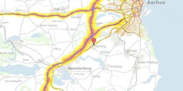 Trafikstøjkort på Nørre Alle 2, 8362 Hørning