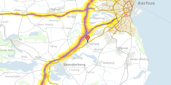 Trafikstøjkort på Nørre Alle 7, st. , 8362 Hørning