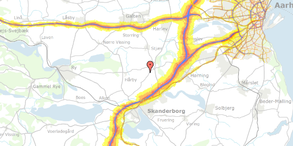 Trafikstøjkort på Præstevejen 4, 8362 Hørning