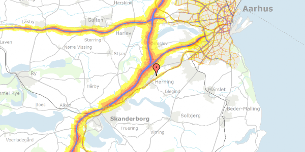 Trafikstøjkort på Rosenvænget 94, 8362 Hørning