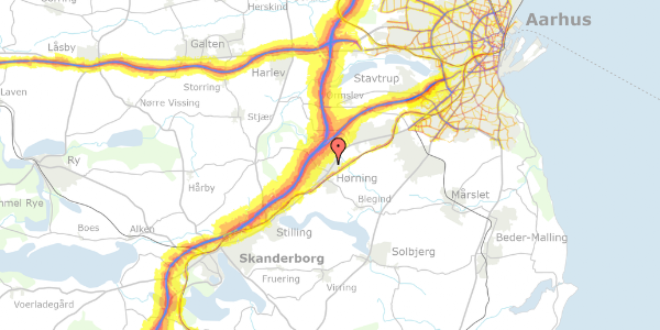 Trafikstøjkort på Rosenvænget 111, 8362 Hørning