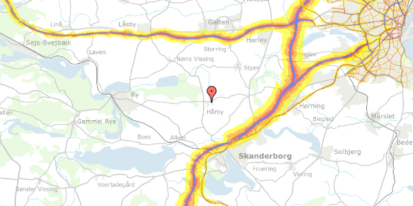 Trafikstøjkort på Siimtoften 20, 8660 Skanderborg