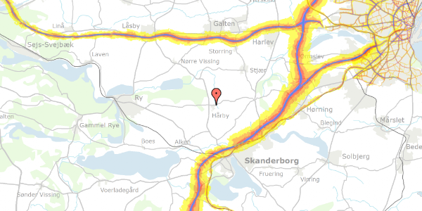 Trafikstøjkort på Siimtoften 51, 8660 Skanderborg