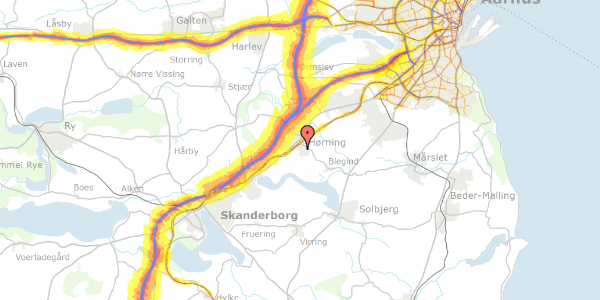 Trafikstøjkort på Skovvænget 7, 8362 Hørning