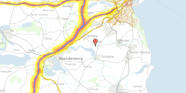 Trafikstøjkort på Solbjerg Søvej 6, 8362 Hørning